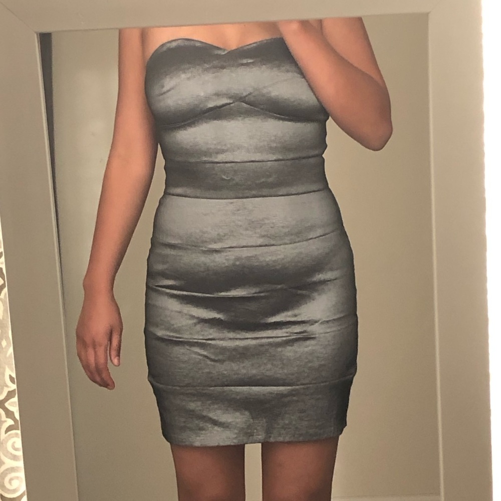 Silver Bandage Bodycon Dress